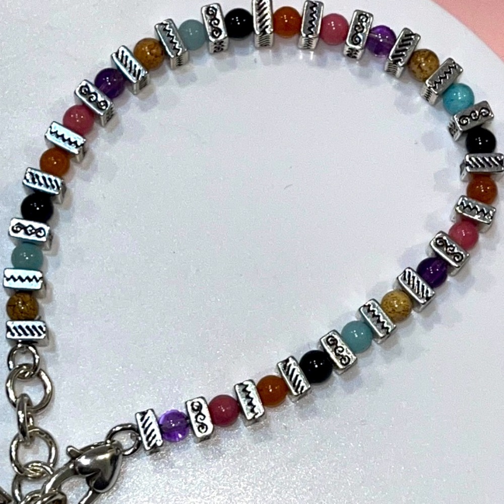 Brighton Bracelet | Rare Confetti Silver Chain Link EUC